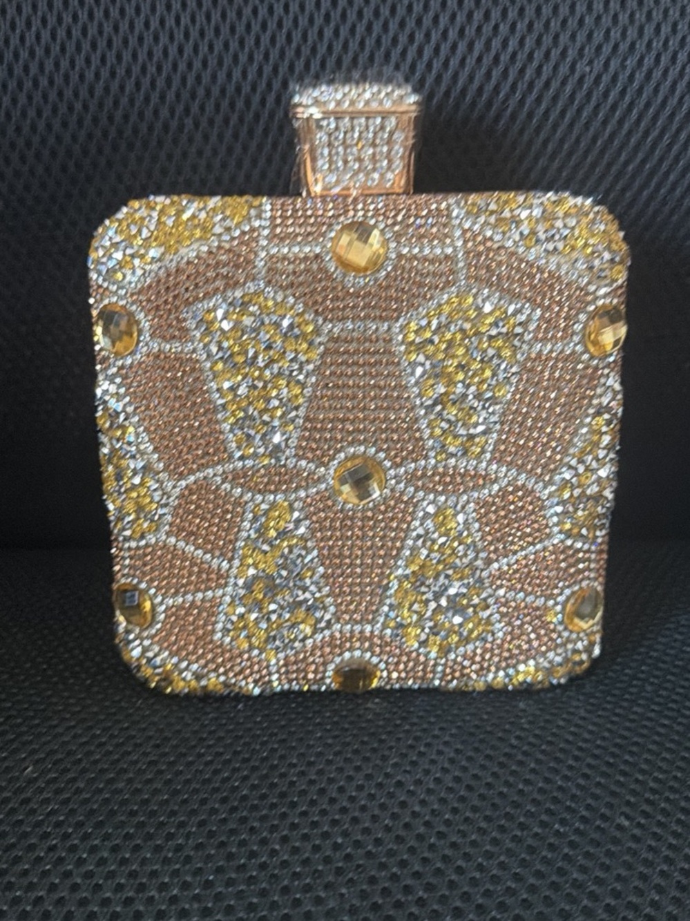 Embellished Gold and Silver Crystal Evening Clutch